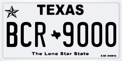 TX license plate BCR9000
