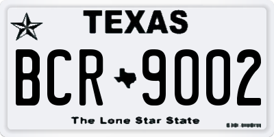 TX license plate BCR9002
