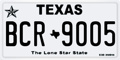 TX license plate BCR9005