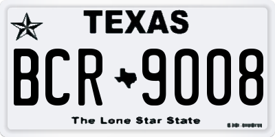 TX license plate BCR9008