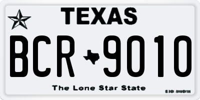 TX license plate BCR9010