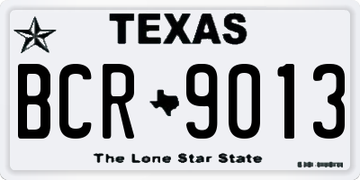 TX license plate BCR9013