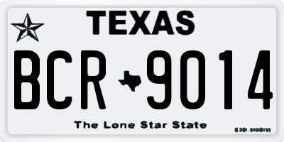 TX license plate BCR9014