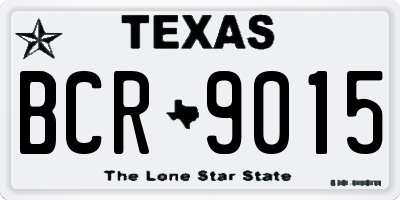 TX license plate BCR9015