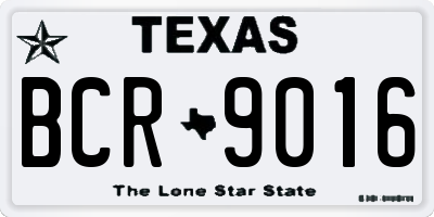 TX license plate BCR9016