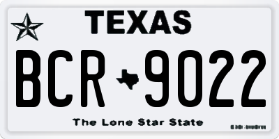 TX license plate BCR9022