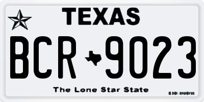 TX license plate BCR9023