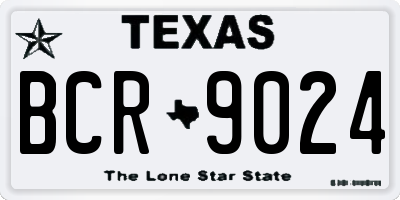 TX license plate BCR9024