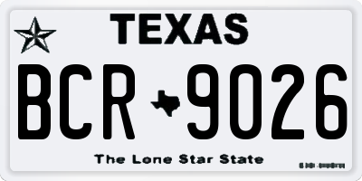 TX license plate BCR9026