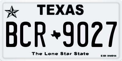 TX license plate BCR9027
