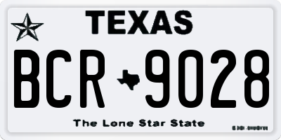 TX license plate BCR9028