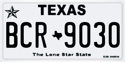 TX license plate BCR9030
