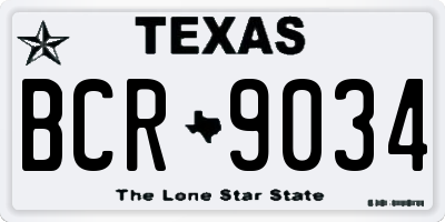 TX license plate BCR9034