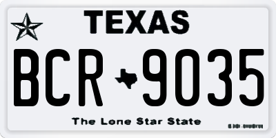 TX license plate BCR9035