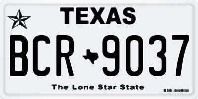 TX license plate BCR9037