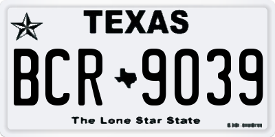 TX license plate BCR9039