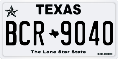 TX license plate BCR9040