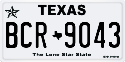 TX license plate BCR9043