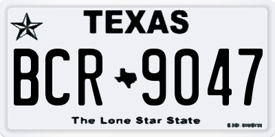 TX license plate BCR9047