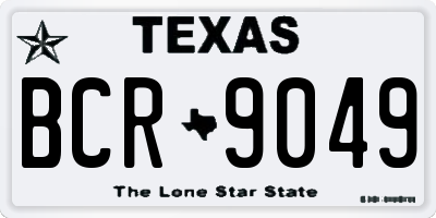 TX license plate BCR9049