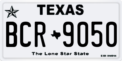 TX license plate BCR9050