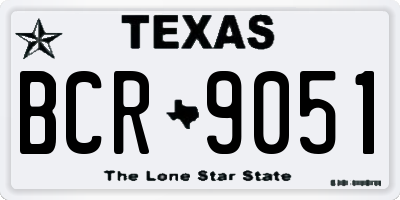 TX license plate BCR9051