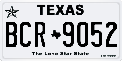 TX license plate BCR9052