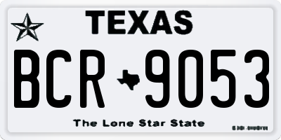 TX license plate BCR9053