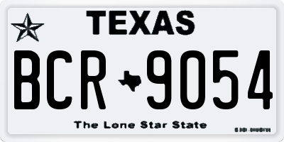TX license plate BCR9054