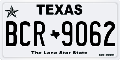 TX license plate BCR9062