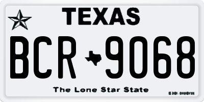 TX license plate BCR9068