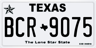 TX license plate BCR9075
