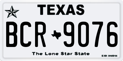 TX license plate BCR9076
