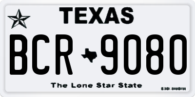TX license plate BCR9080