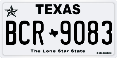 TX license plate BCR9083