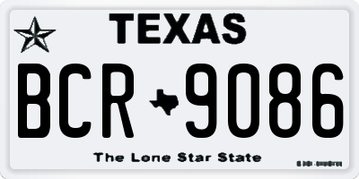 TX license plate BCR9086
