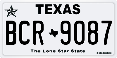 TX license plate BCR9087