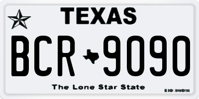TX license plate BCR9090