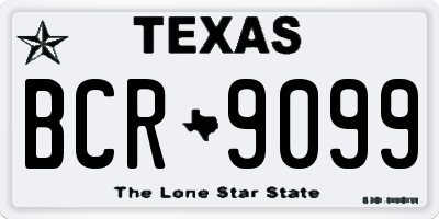 TX license plate BCR9099
