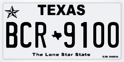 TX license plate BCR9100
