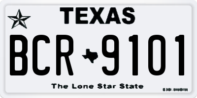 TX license plate BCR9101