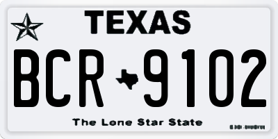 TX license plate BCR9102