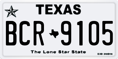 TX license plate BCR9105