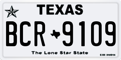 TX license plate BCR9109