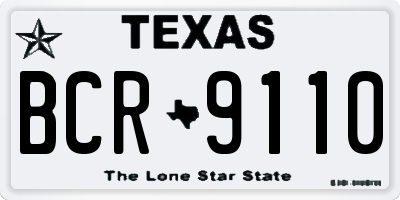TX license plate BCR9110