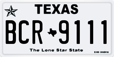 TX license plate BCR9111