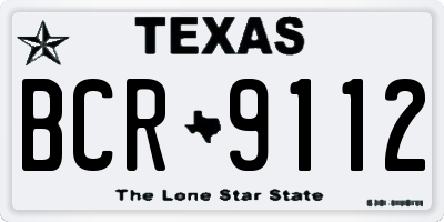 TX license plate BCR9112