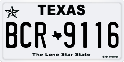 TX license plate BCR9116