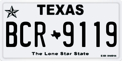TX license plate BCR9119