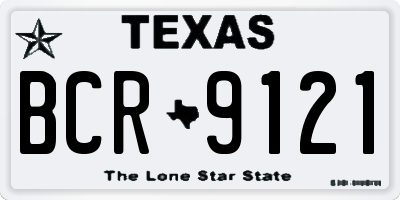 TX license plate BCR9121